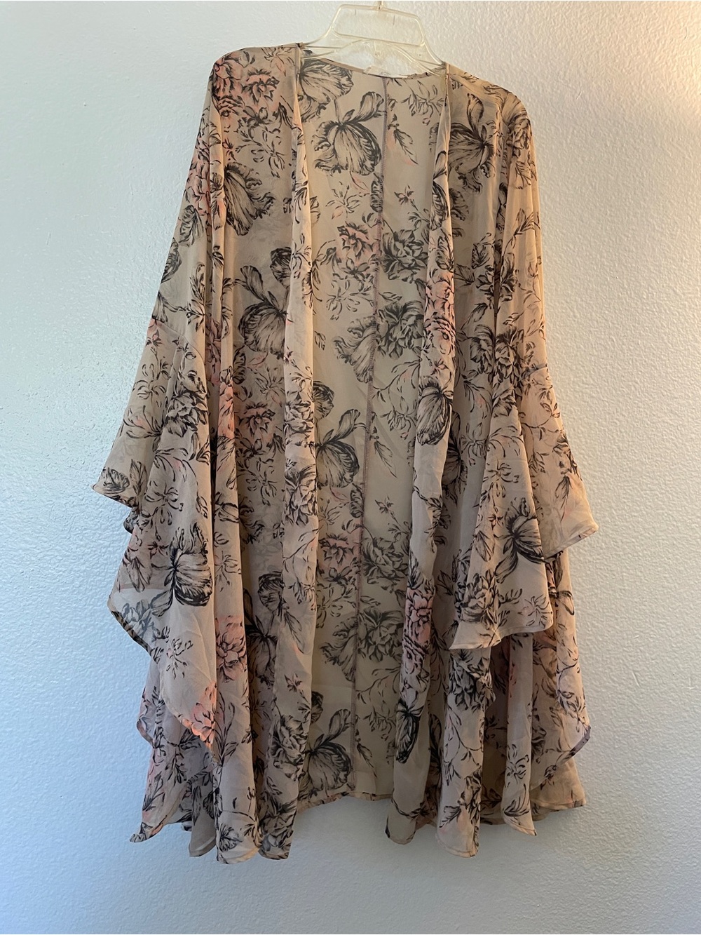 easel Floral Sheer Cover-Up in Blush and Black